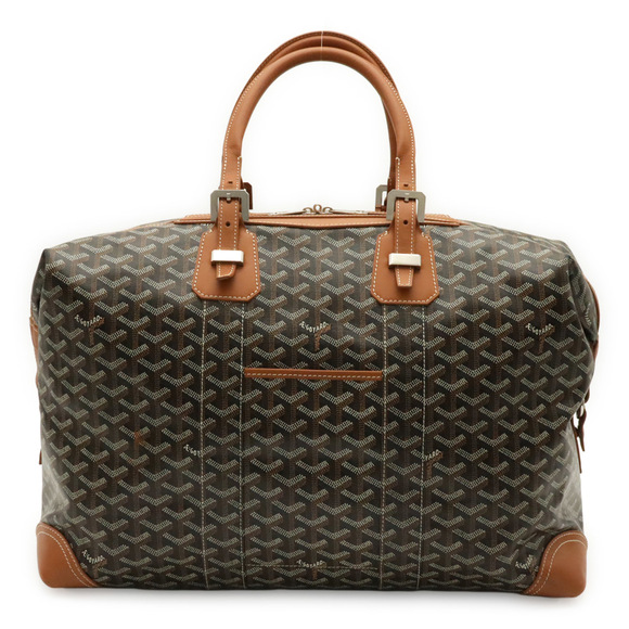 GOYARD Handbags - GOYARD Boeing 45 Boston Bag, Herringbone Pattern, Black/Brown
